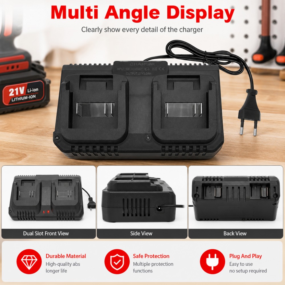 Carregador de Bateria de Íon d - Brushless Cordless Electric Drill 18V avaliação e preço
