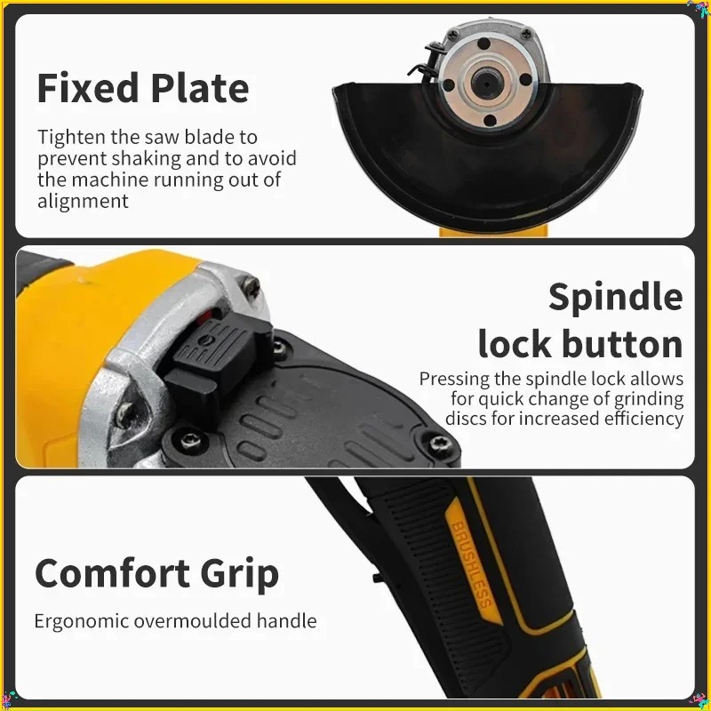 Esmerilhadeira angular de cabe - Brushless Angle Grinder Battery Powered avaliação e preço