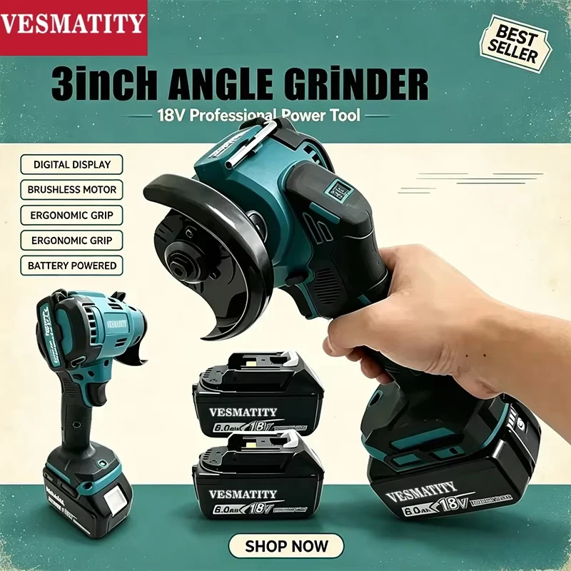 Mini esmerilhadeira angular se - Brushless Angle Grinder Battery Powered avaliação e preço